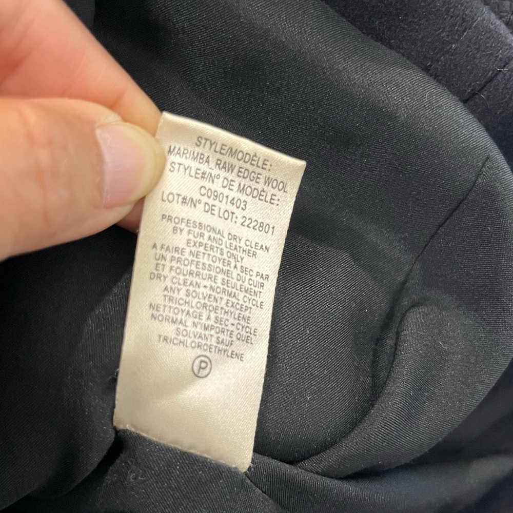 Theory NWT Hooded Marimba Wool Coat with Leather Sleeves Size Small - Picture 13 of 16